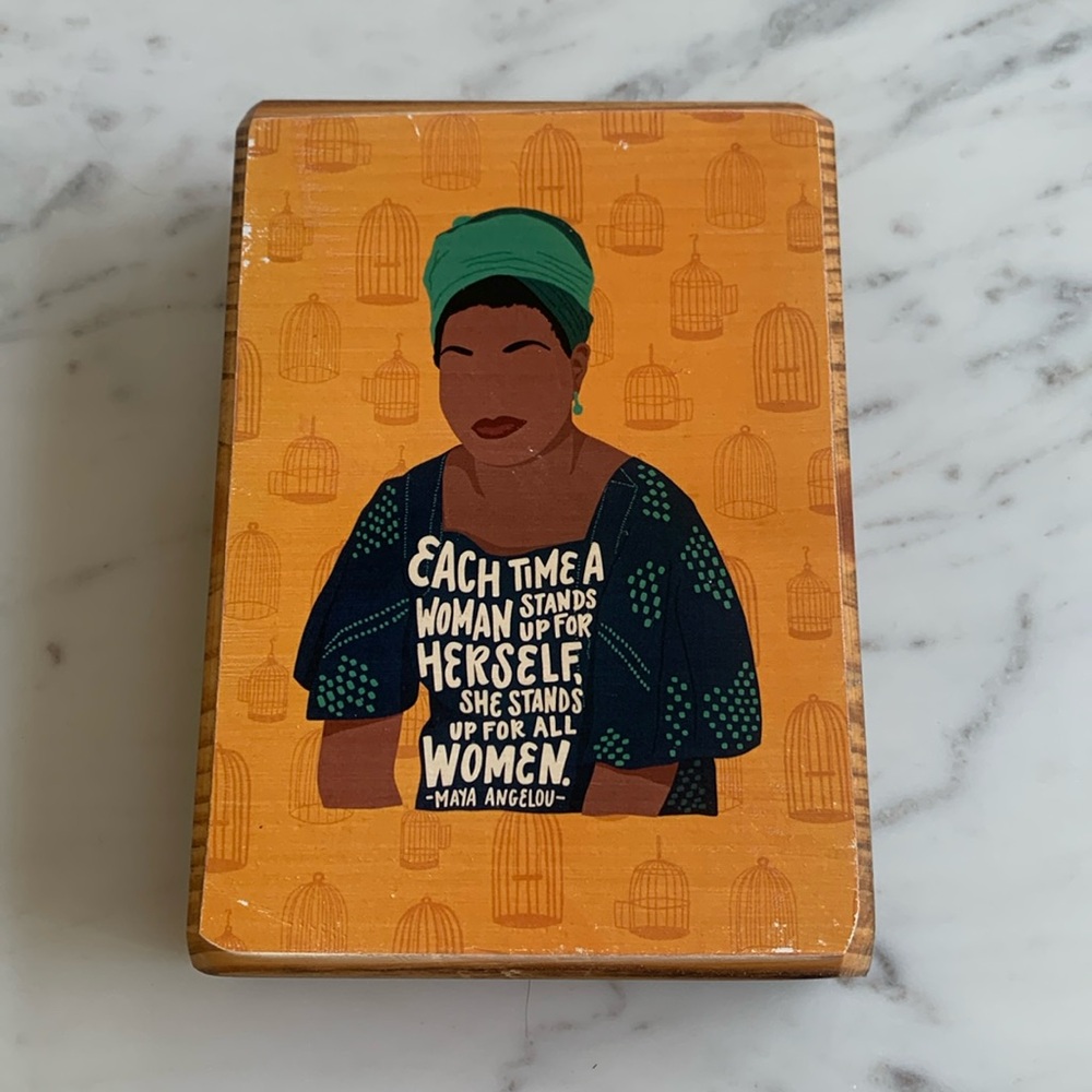 Maya Angelou wood block NwT